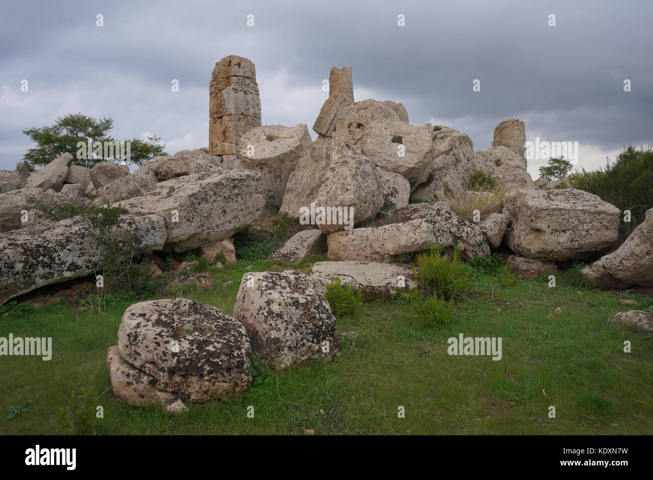 Tempio f alla greca sito archeologico di Selinunte. da una serie di foto di viaggio in Sicilia, Italia. photo Data: lunedì, 2 ottobre 2017. foto cre Foto Stock