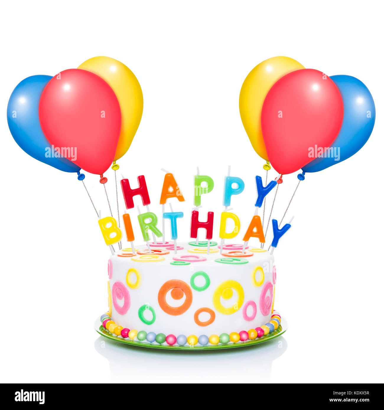 Ghirlanda Decorativa Per Torta Happy Birthday - Striscione Colorato Con Aste In Legno, 30 Cm, Lettere 4x3 Cm - 6