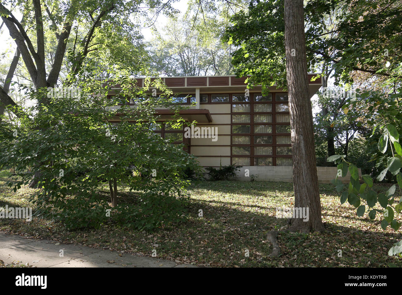 Walter Rudin house progettata da Frank Lloyd Wright, Madison, Wisconsin. Un Erdman Marshall Prefab House. Foto Stock