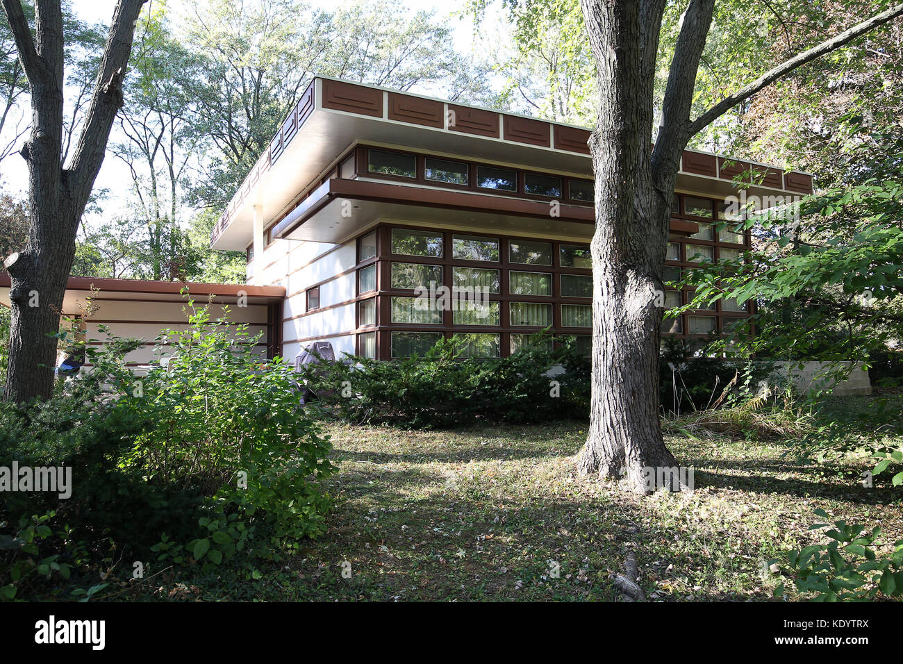 Walter Rudin house progettata da Frank Lloyd Wright, Madison, Wisconsin. Un Erdman Marshall Prefab House. Foto Stock