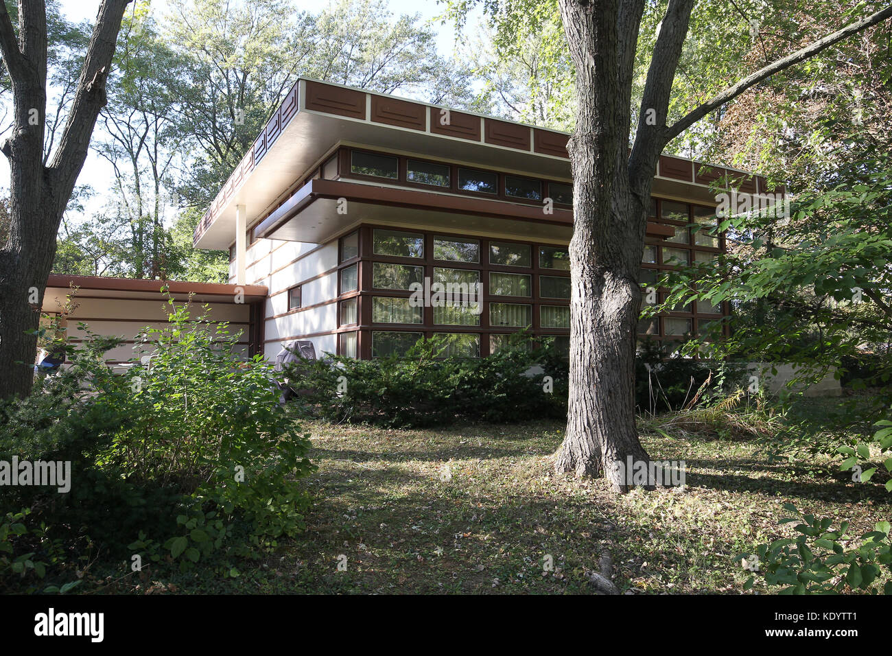 Walter Rudin house progettata da Frank Lloyd Wright, Madison, Wisconsin. Un Erdman Marshall Prefab House. Foto Stock