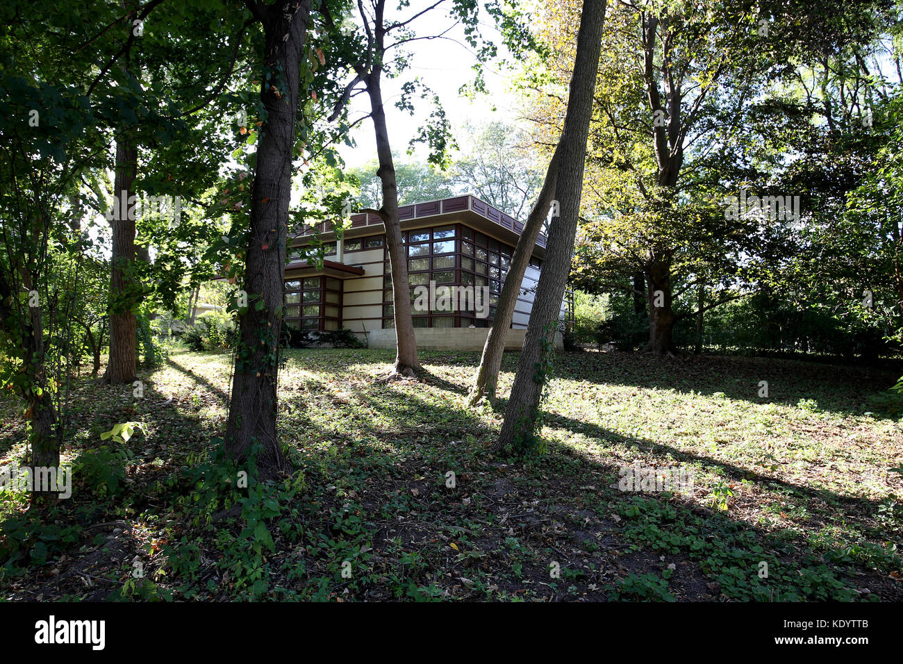 Walter Rudin house progettata da Frank Lloyd Wright, Madison, Wisconsin. Un Erdman Marshall Prefab House. Foto Stock