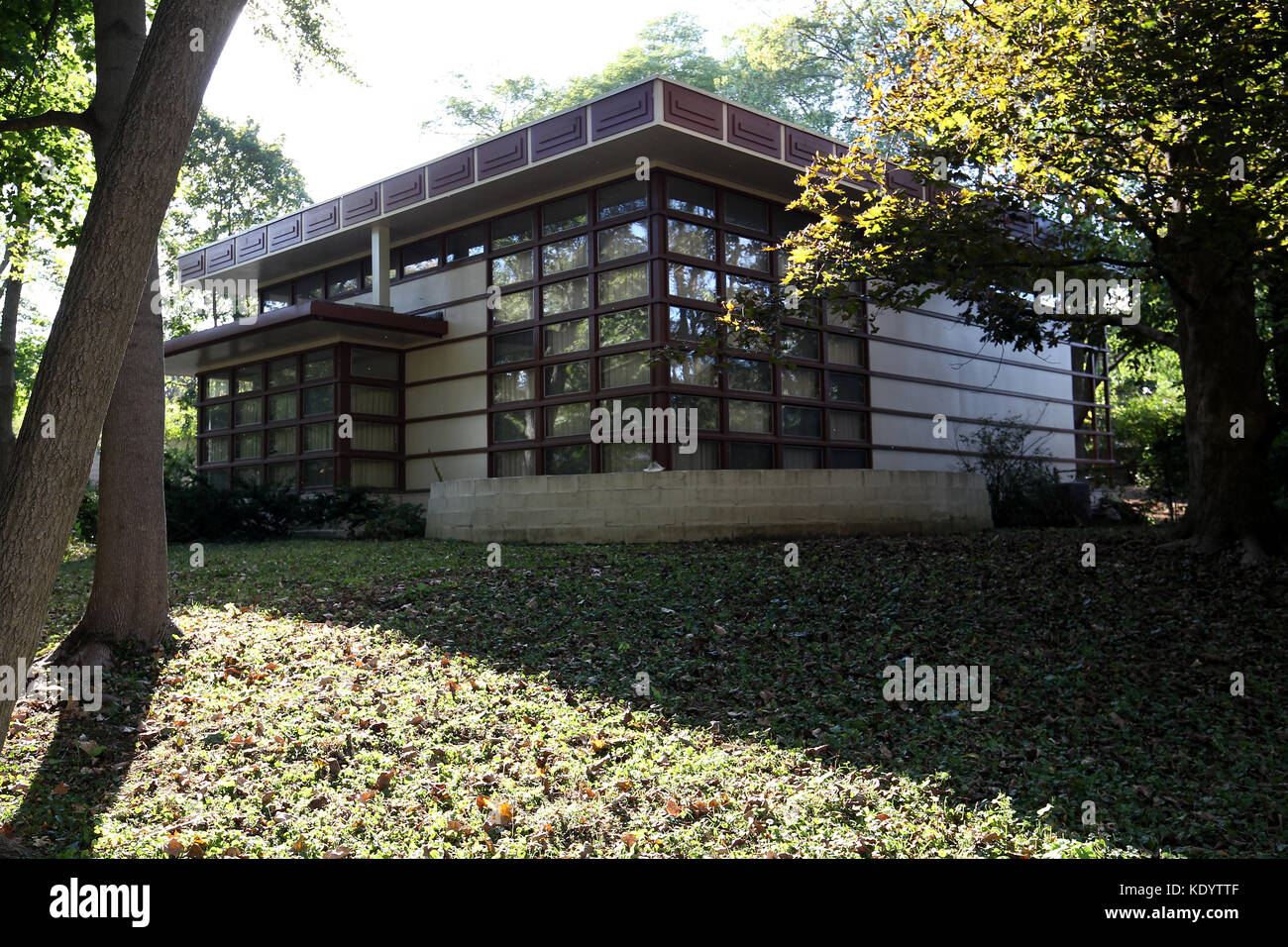 Walter Rudin house progettata da Frank Lloyd Wright, Madison, Wisconsin. Un Erdman Marshall Prefab House. Foto Stock