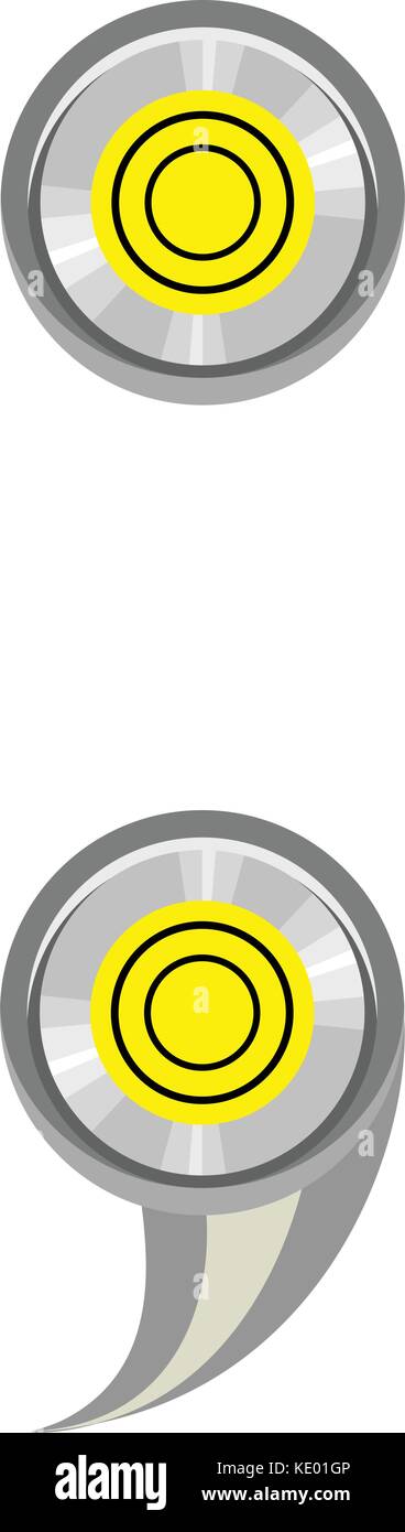 Segno punto e virgola icona a forma di righello, stile cartoon Illustrazione Vettoriale