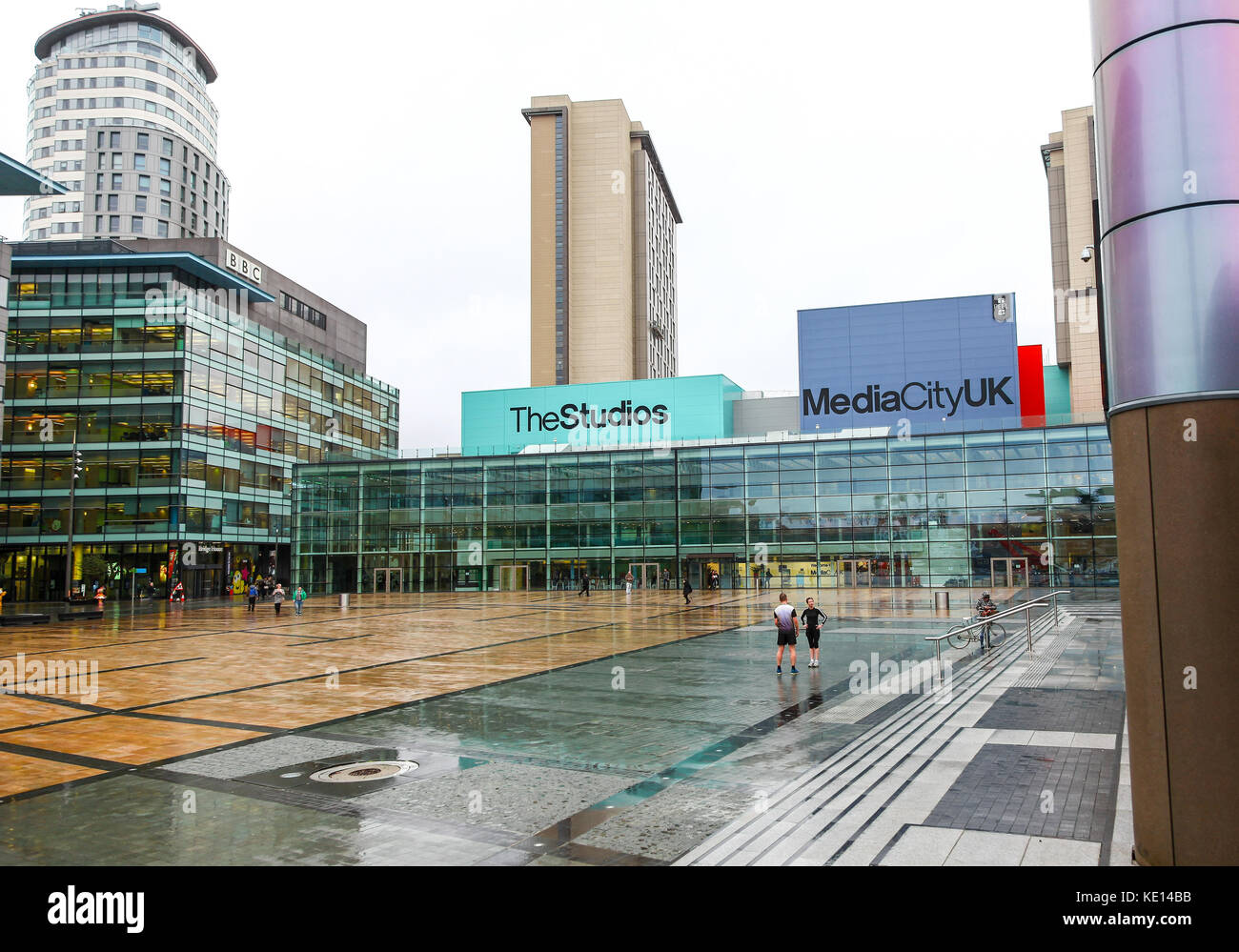 BBC TV studios in Media City UK a Salford e Trafford, Greater Manchester, Inghilterra, Regno Unito Foto Stock