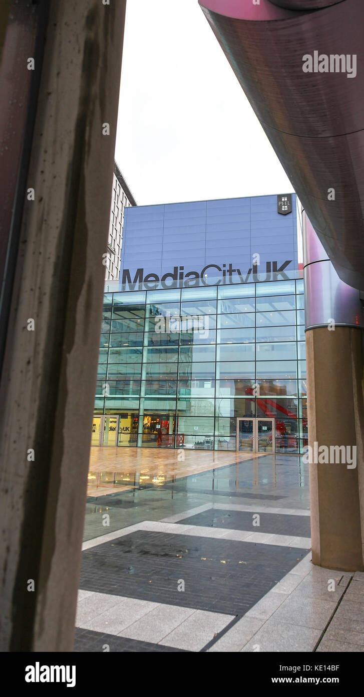 BBC TV studios in Media City UK a Salford e Trafford, Greater Manchester, Inghilterra, Regno Unito Foto Stock