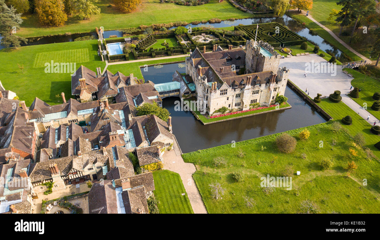 Il castello di Hever Castle Bed and Breakfast, il castello di Hever, Kent, Regno Unito Foto Stock