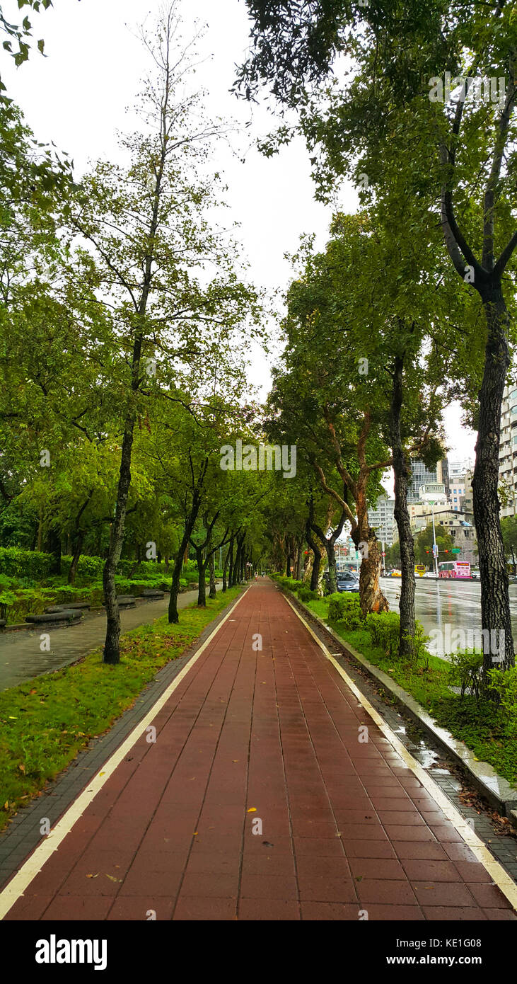 Area di bicicletta in daan park della città di Taipei, Taiwan Foto Stock