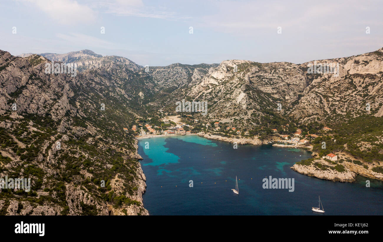 Spiaggia di calanchi Parco nazionale della costa del sud della Francia Foto Stock