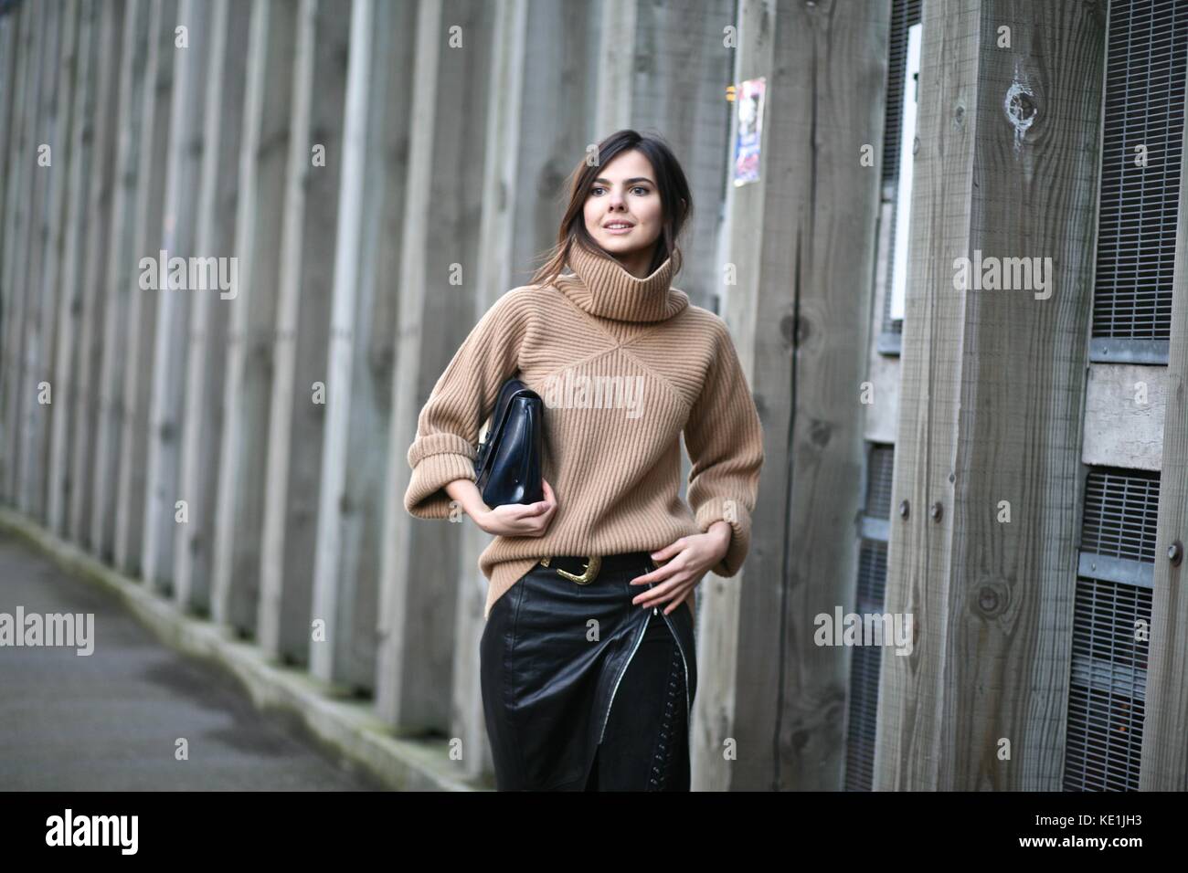 Doina ciobanu durante la London Fashion Week autunno inverno 2016 : 22 feb 2016 Londra uk street style Foto Stock