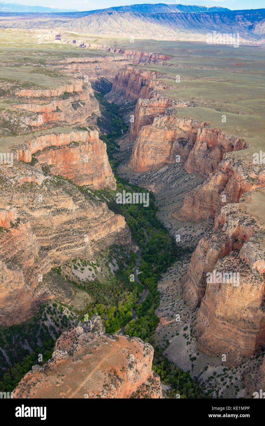 Foto aeriel di diavoli canyon nella Bighorn bacino del wyoming Foto Stock