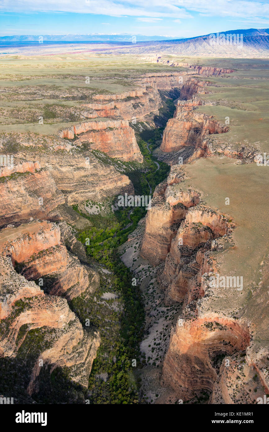 Foto aeriel di diavoli canyon nella Bighorn bacino del wyoming Foto Stock