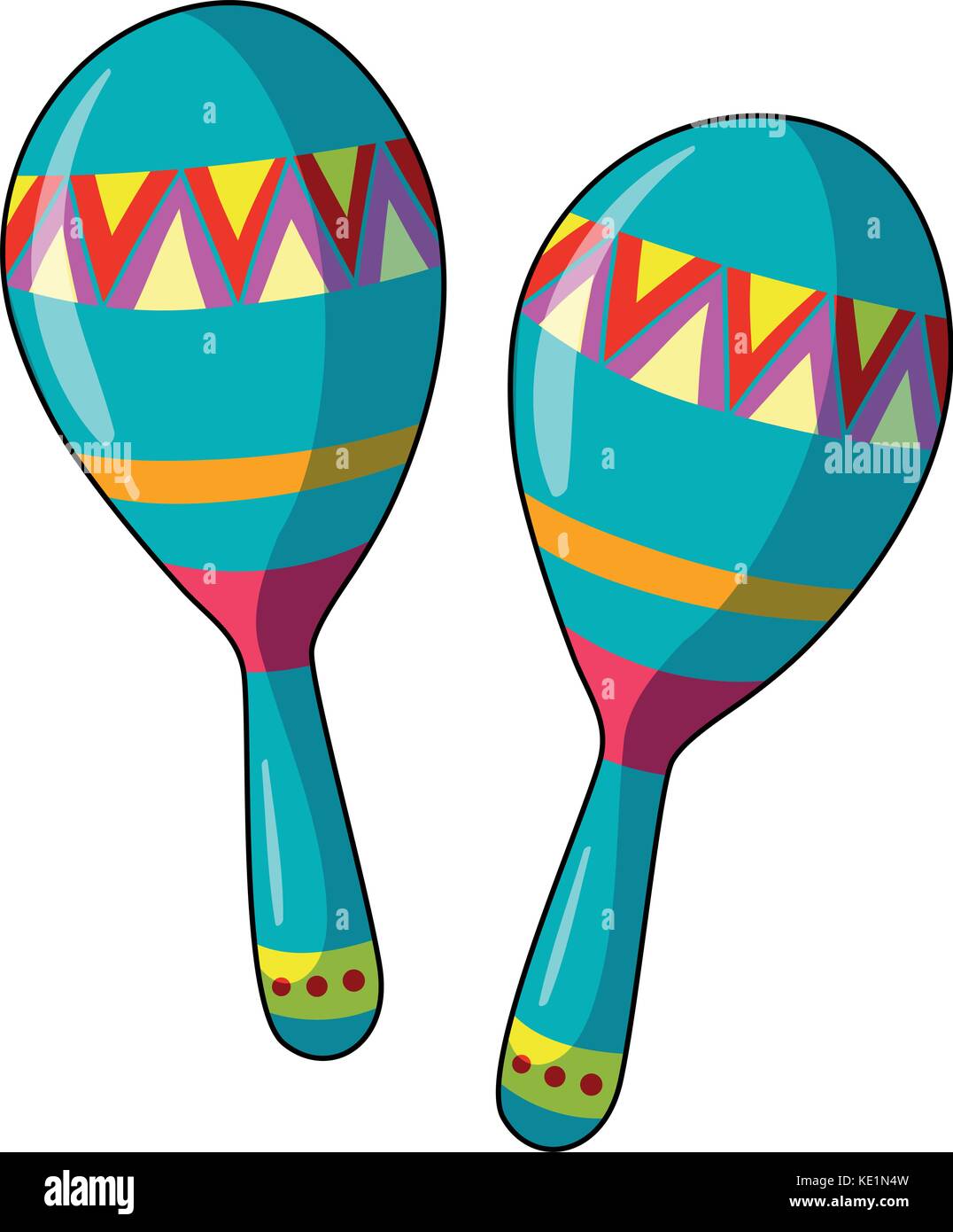 Strumento musicale rumba shakers illustrazione Illustrazione Vettoriale