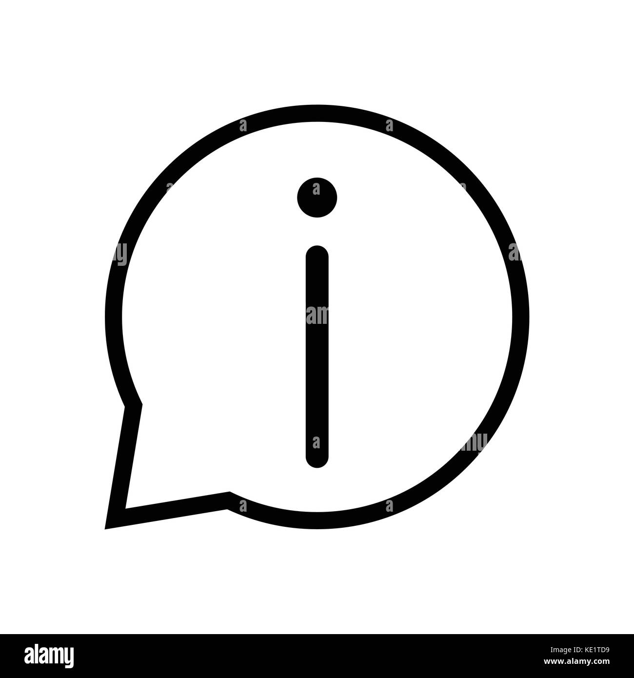 Segno di chat info icona segno iconico simbolo all'interno di un discorso bolla, isolato su sfondo bianco. vettore design iconico. Illustrazione Vettoriale