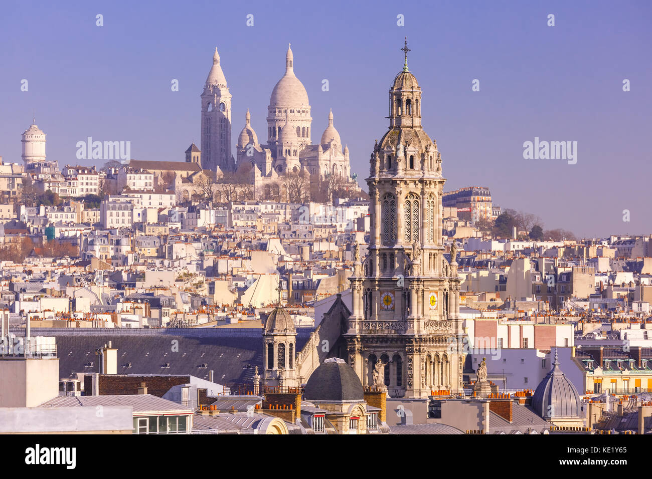 Sacré-Coeur basilica al mattino, Parigi, Francia Foto Stock