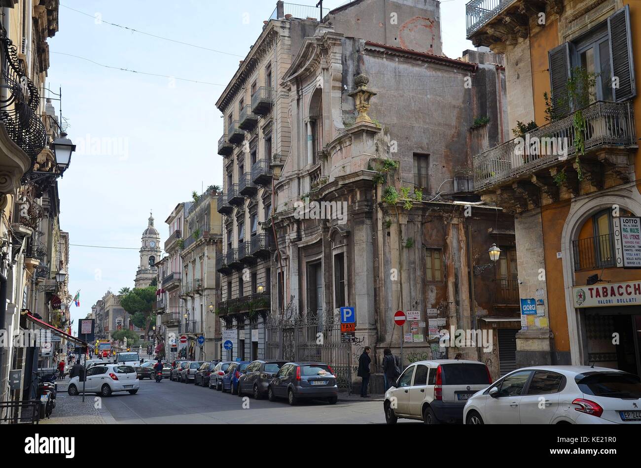 Catania, Sicilia, Italia: street nel centro della città Foto Stock