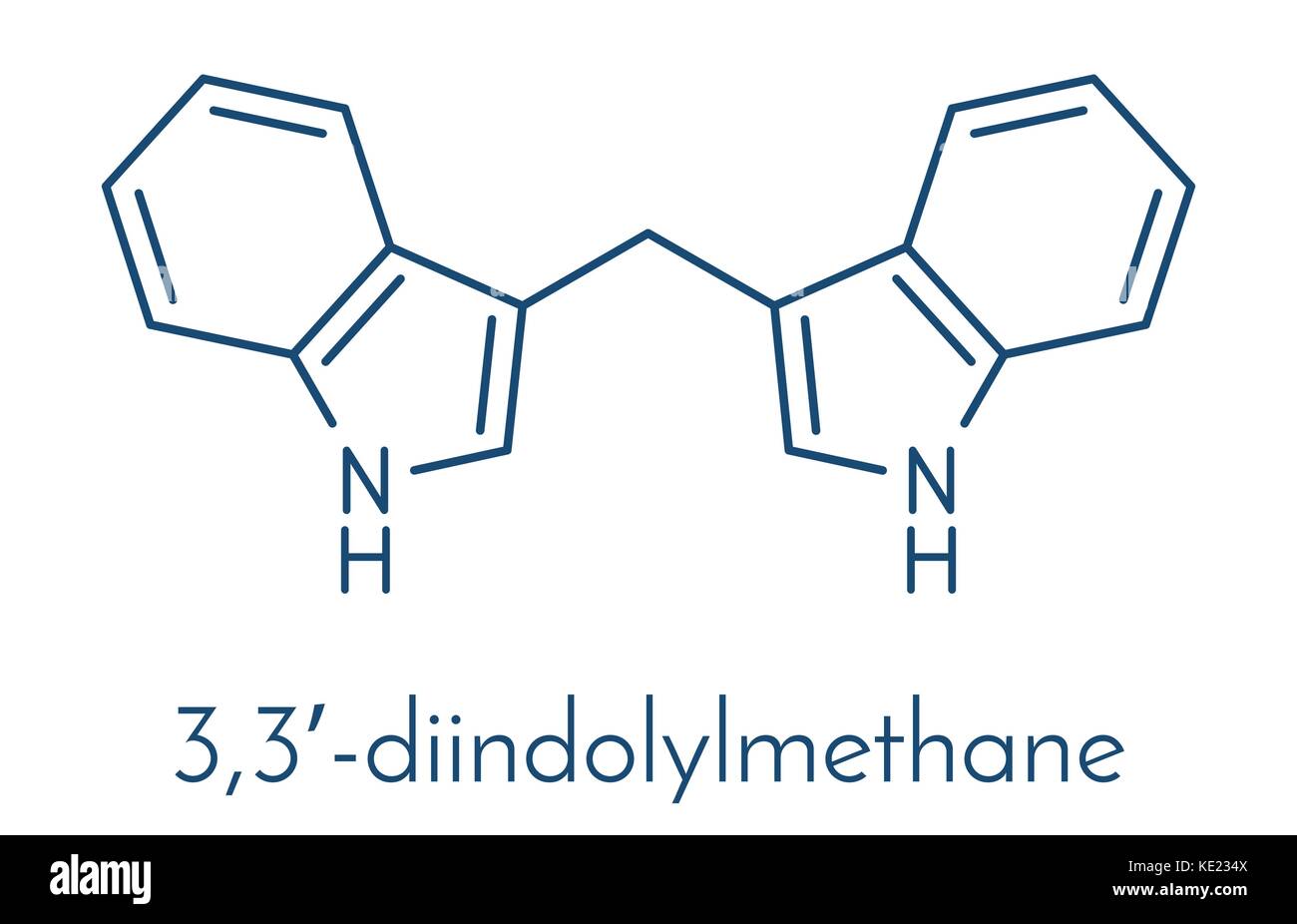 Diindolylmethane (3,3'-dim, dim) molecola. derivato di indolo-3-carbinolo, trovati in broccoli, cavoli rapa, ecc può avere il cancro o preventiva antic Illustrazione Vettoriale