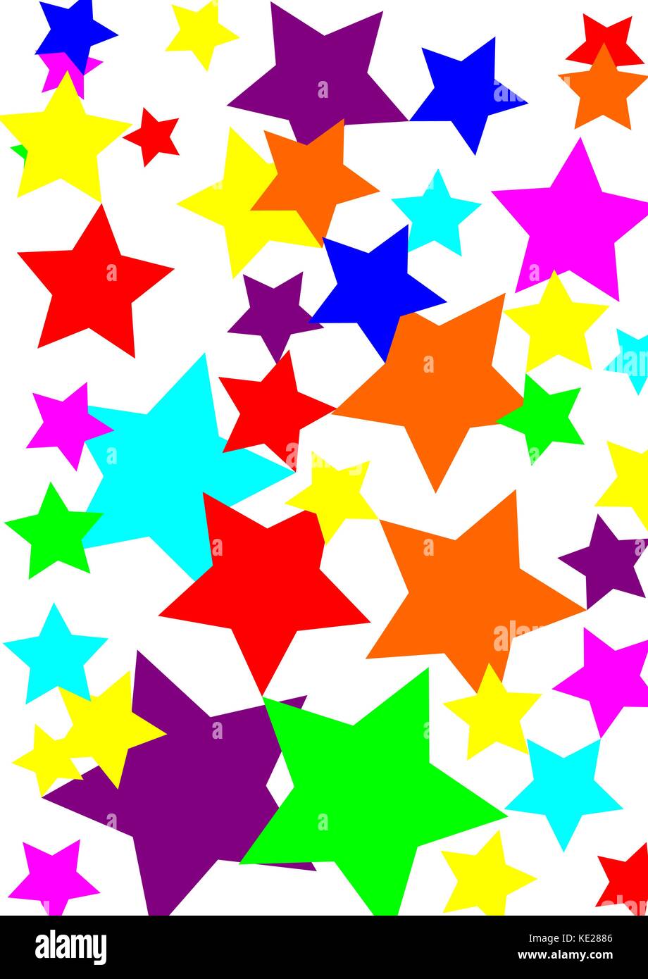 Sfondo bianco colorato stelle Illustrazione Vettoriale
