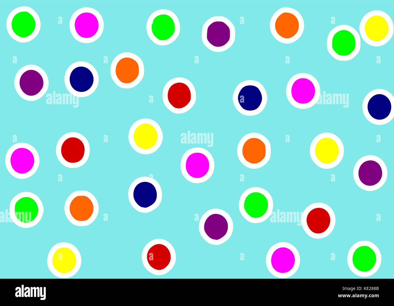 Sfondo blu con multi colore punti delineati Illustrazione Vettoriale