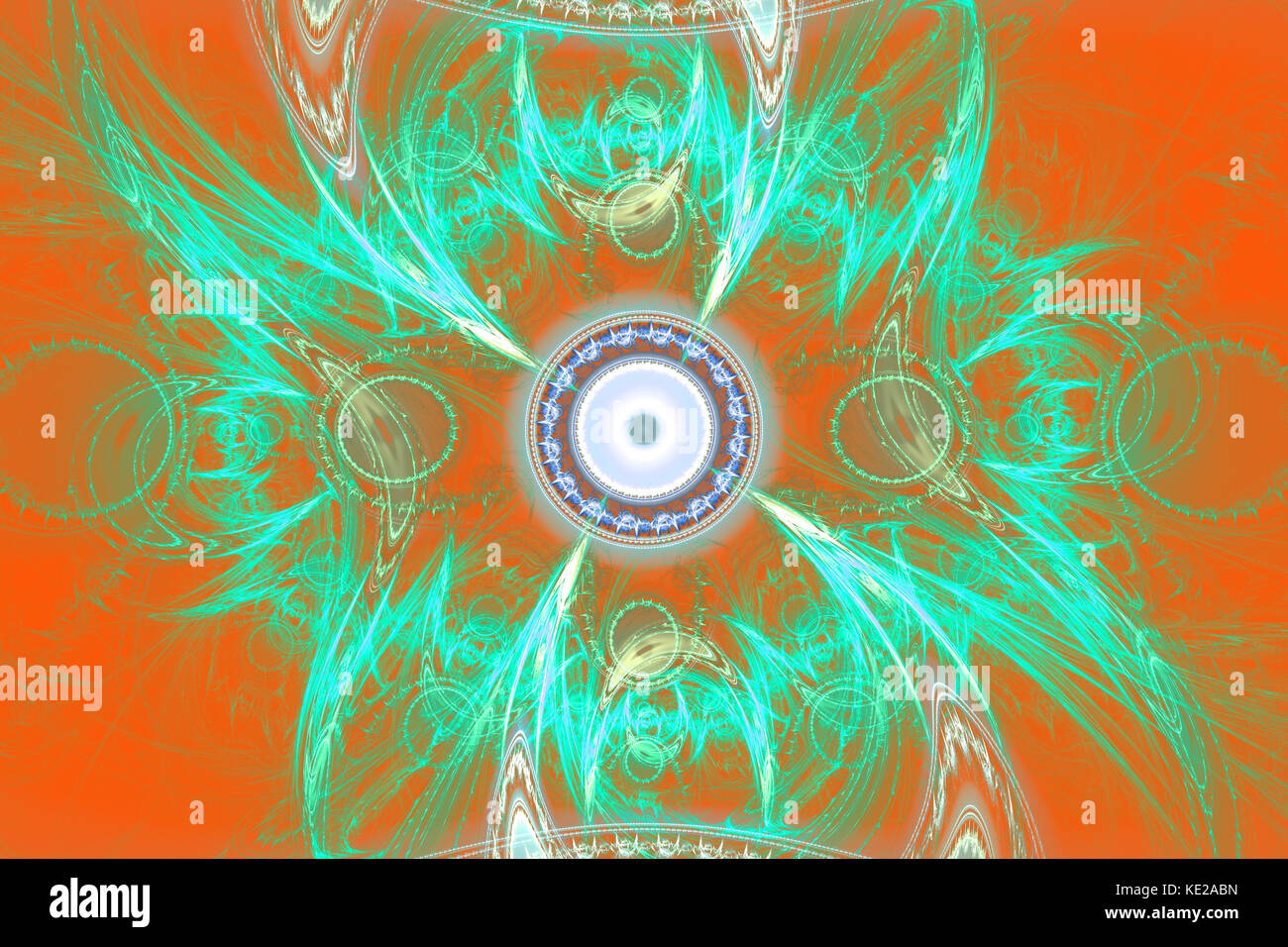 Frattale geometrico forma può illustrare fantasticando immaginazione spazio psichedelico sogni magic esplosione nucleare pattern di frequenza i concetti di radiazione. Foto Stock