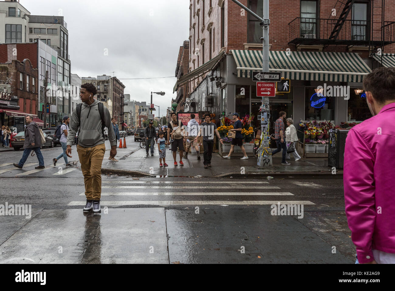 Vista di Bedford Avenue a Brooklyn. NY Foto Stock