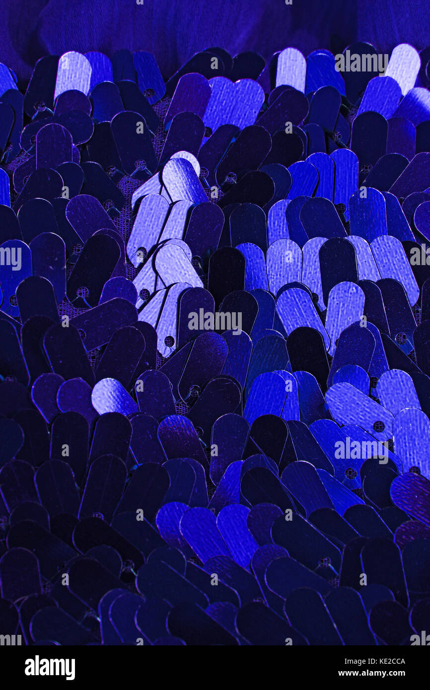 Spangle, sequin pailette sfondo. Abito a specchio panno di materiale modello di texture. Sartoria concetto di cucitura. Shiny specchiata tessuto di moda. Shiny cl Foto Stock