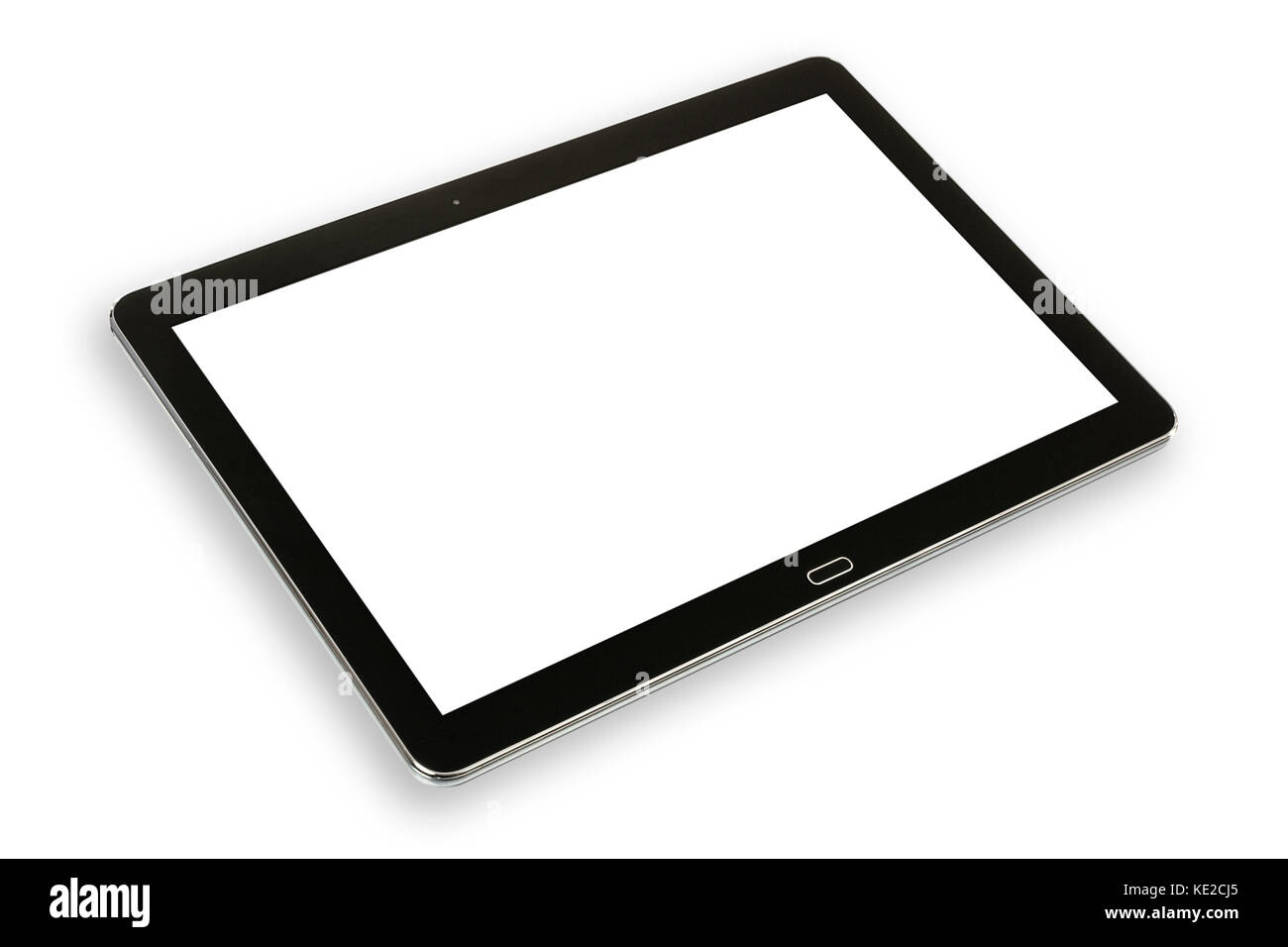 Mock-up con un moderno nero argento digitale compressa in vista prospettica isolata su uno sfondo bianco Foto Stock