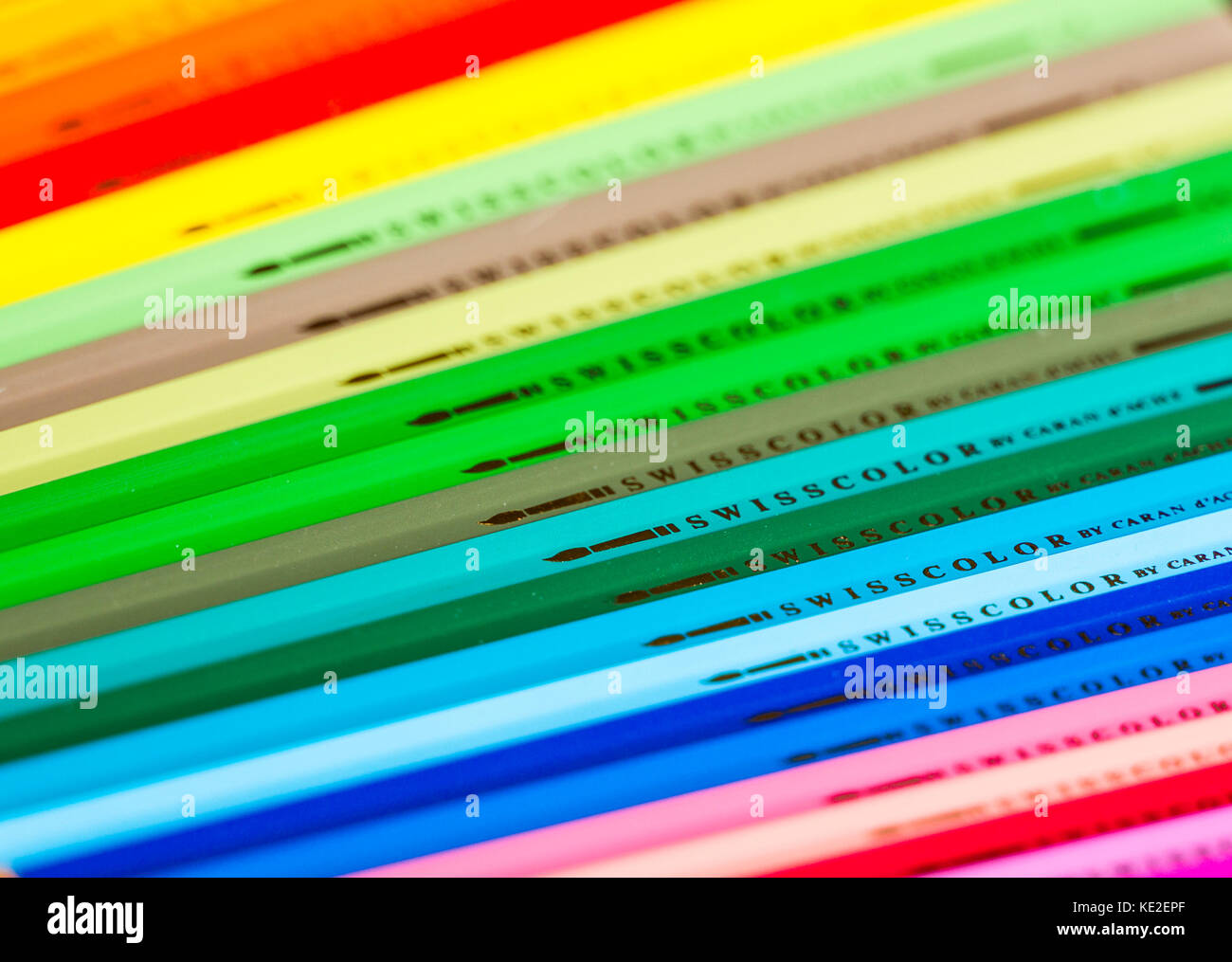 Scatola di matite Caran D'ache Foto Stock