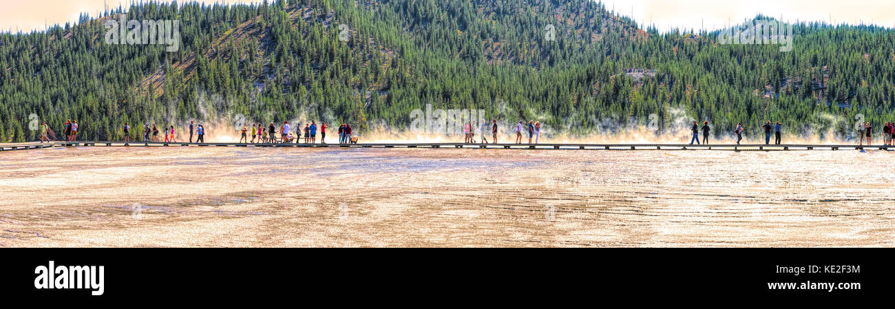 Agosto 22, 2017 - Grand Prismatic Spring nel Parco Nazionale di Yellowstone Foto Stock