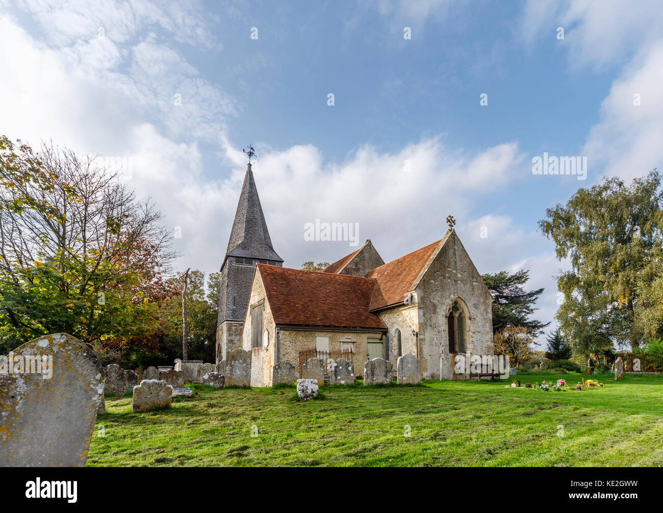 San Bonifacio Chiesa, Nursling villaggio del XIII secolo paese parrocchiale, Chiesa Lane, Nursling & Rownhams, Test Valley, Southampton, Hampshire, Regno Unito Foto Stock