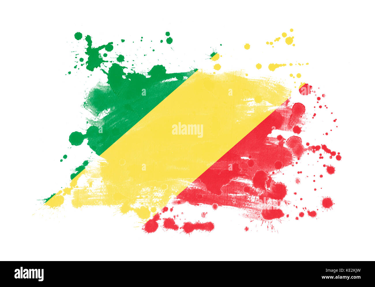 Sfondo dipinto grunge bandiera della Repubblica del Congo Foto Stock