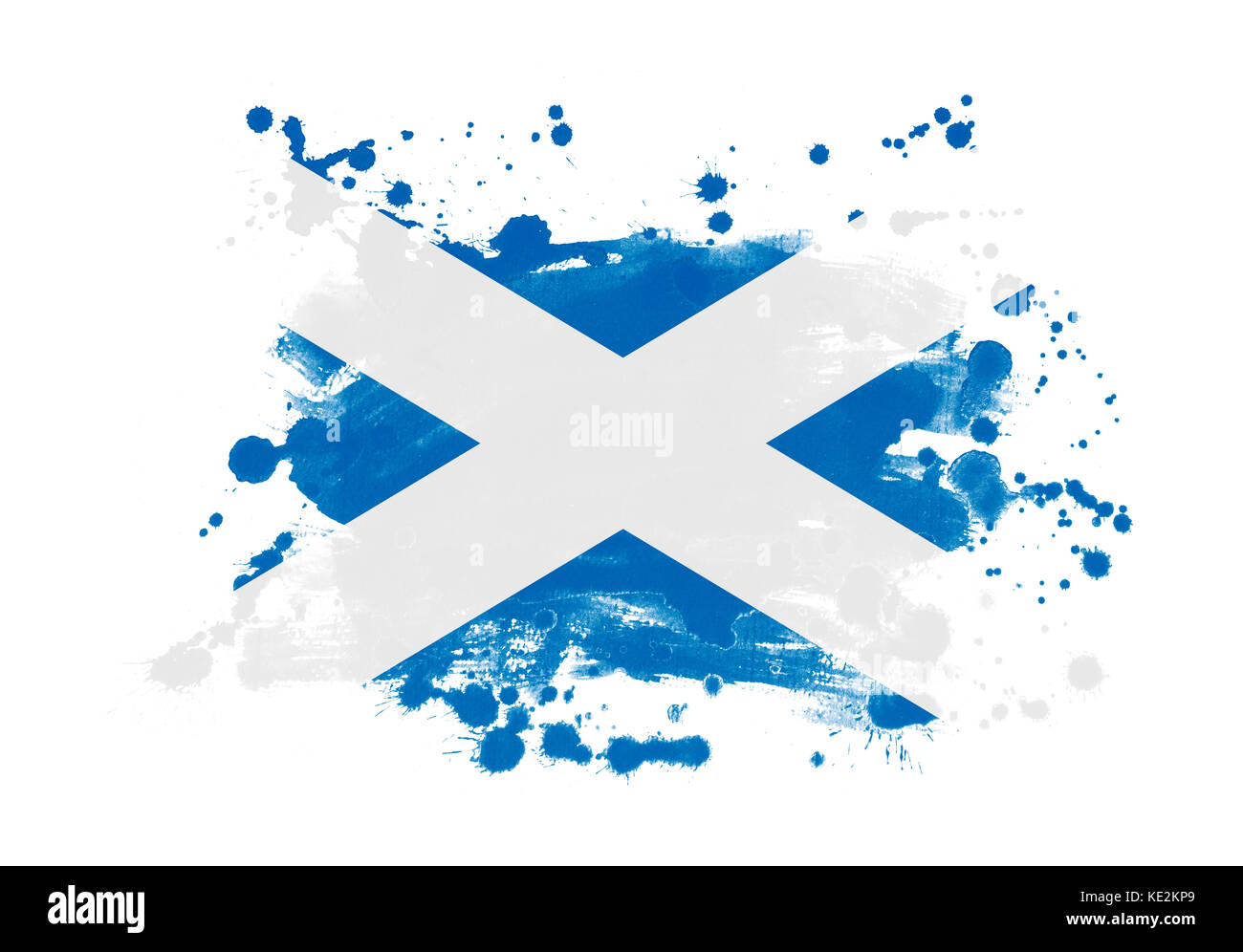 Sfondo dipinto grunge con bandiera scozzese Foto Stock