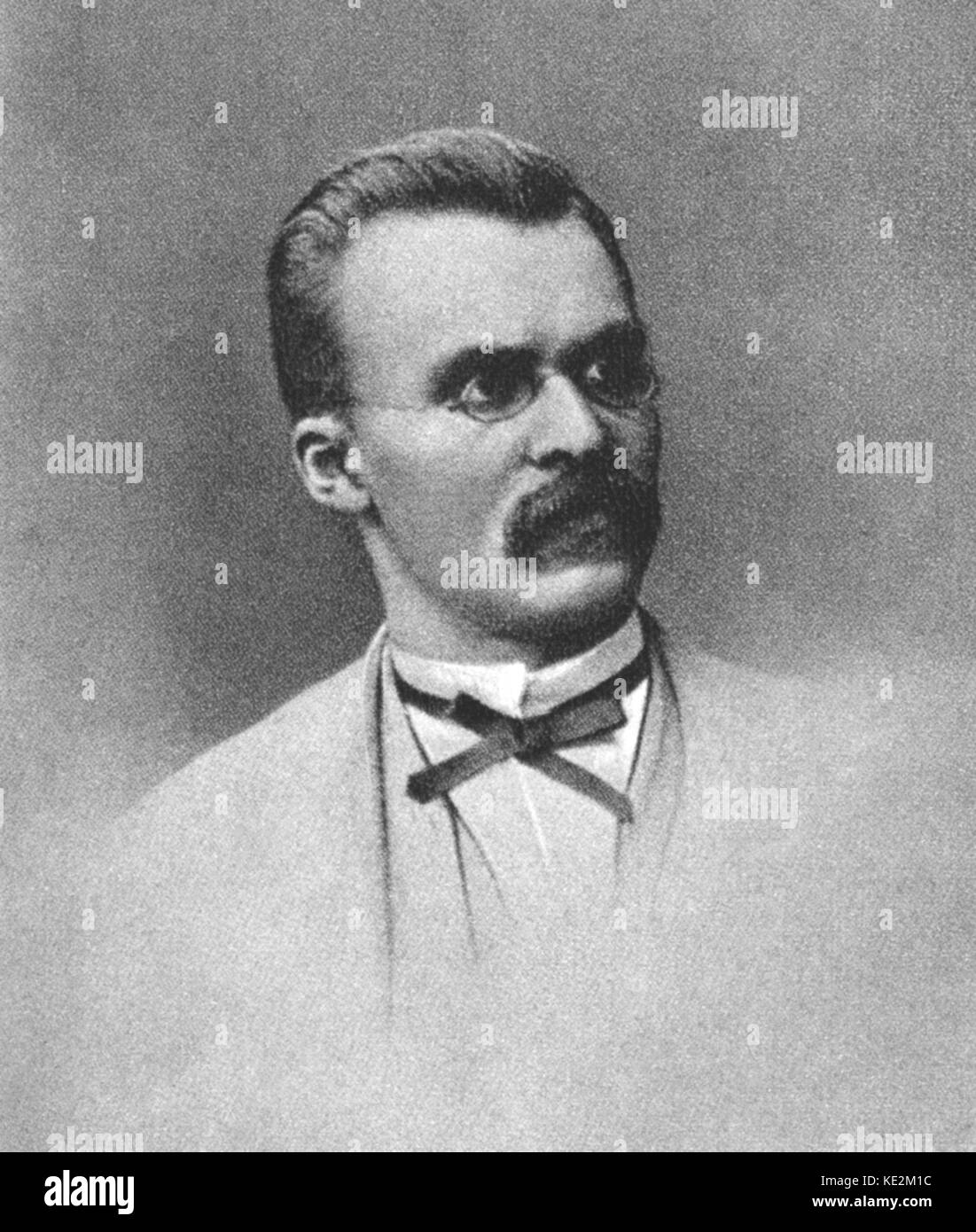 Friedrich Nietzsche. Ritratto del filosofo tedesco. Ottobre 15, 1844-agosto 25, 1900. Foto Stock