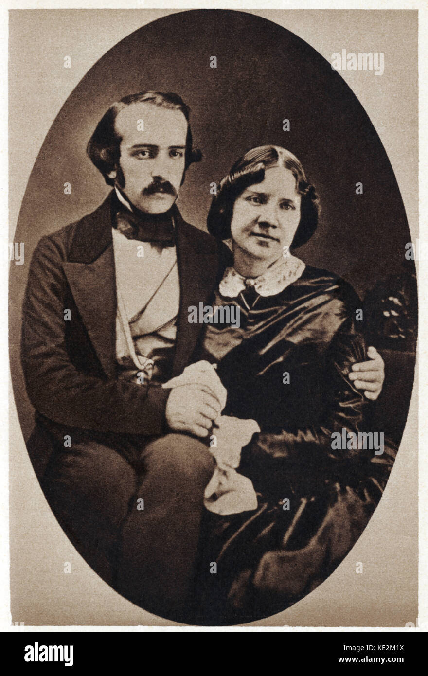 Jenny Lind - soprano svedese con il marito Otto Goldschmidt come sposi novelli. 6 Ottobre 1820 - 2 novembre 1887. Foto Stock