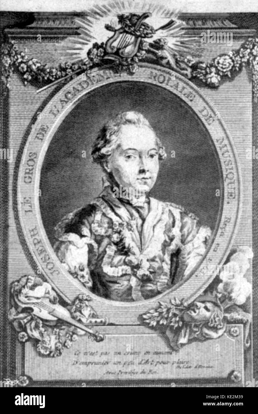 Giuseppe Le Gros - Ritratto del tenore francese. Creatore del ruolo di Christoph Willibald Gluck 's opera 'Iphigénie en Tauride', L'Academie Royale de Musique, Parigi 1779. 1730-1793. Foto Stock