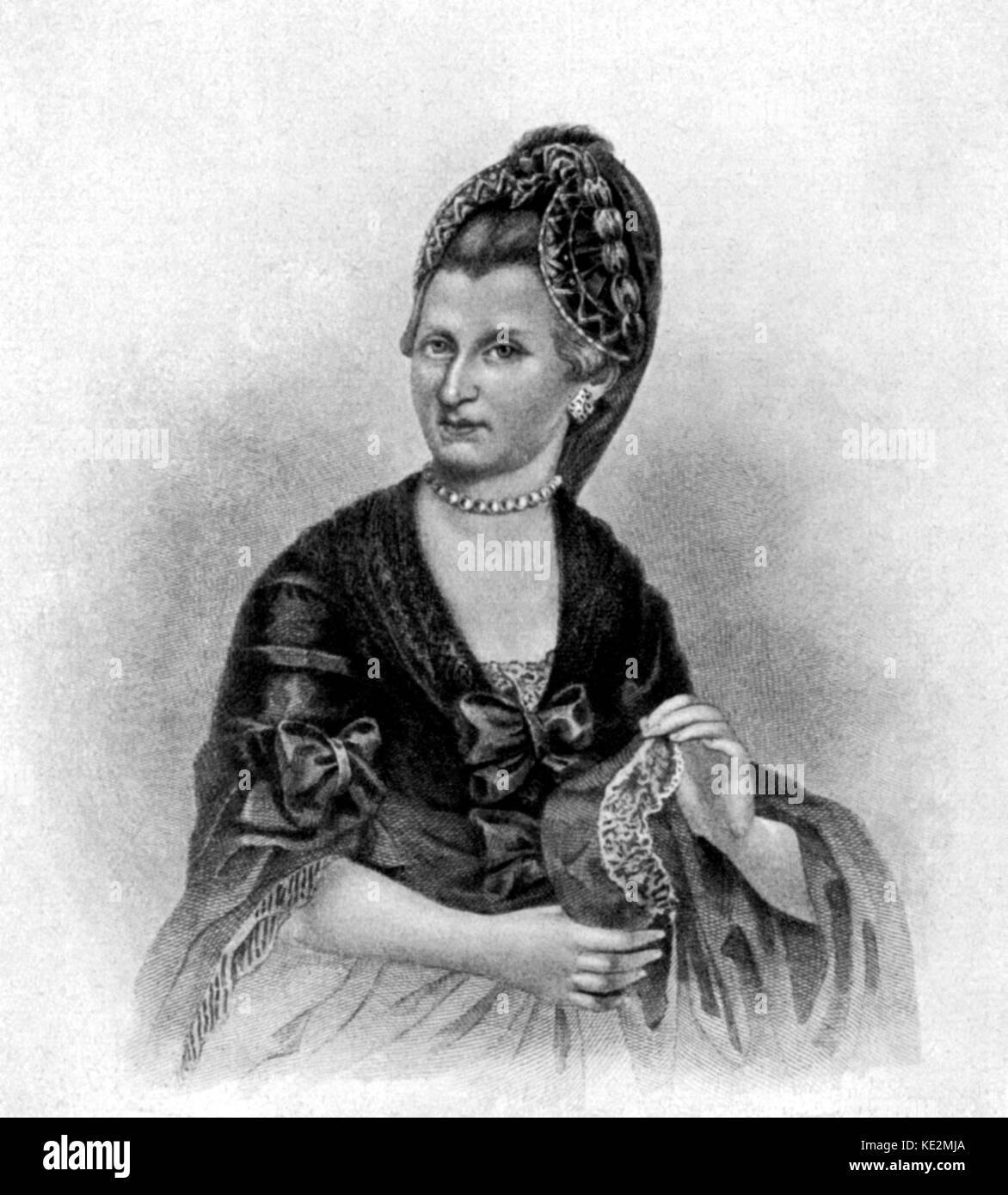 MOZART - la madre Anna Maria Mozart, c.1770 Artista sconosciuto. Il compositore austriaco,1756-1791. Foto Stock