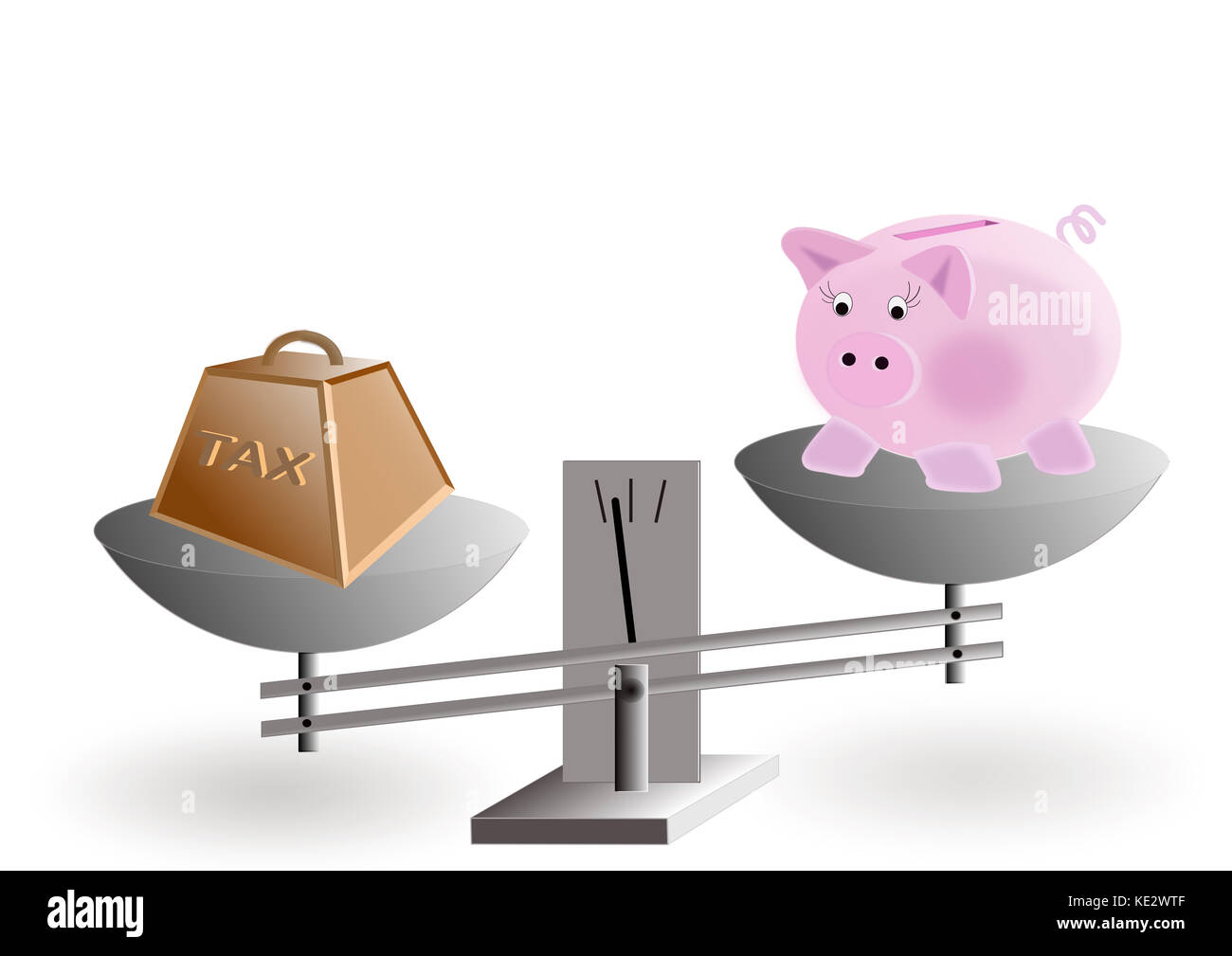 Illustrazione del concetto di salvadanaio : imposte sul risparmio di denaro Foto Stock