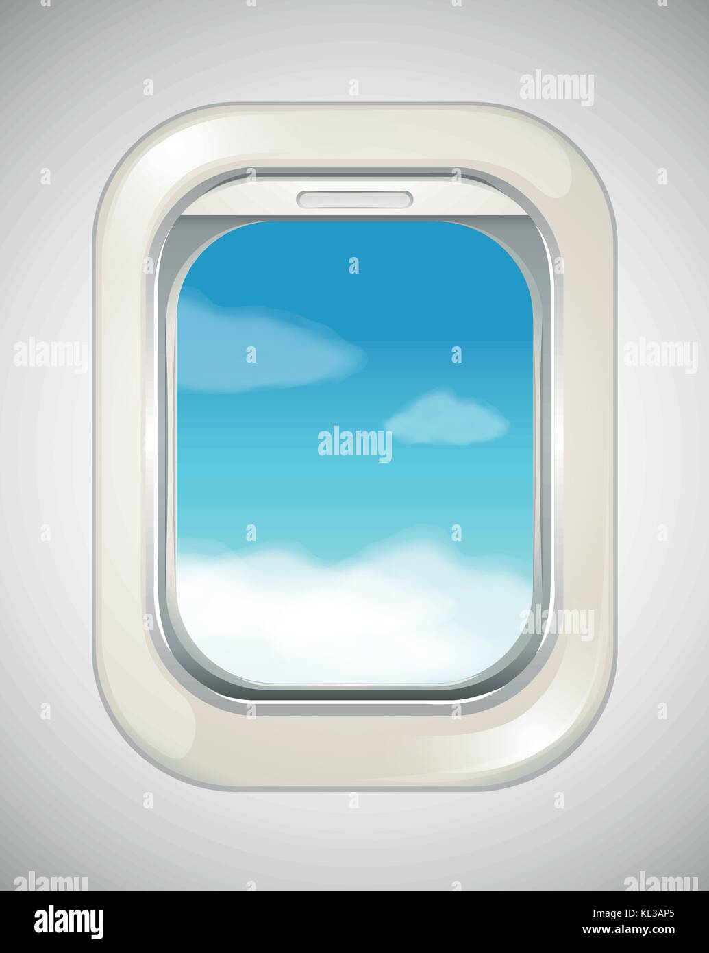 Sky scena da aereo illustrazione della finestra Illustrazione Vettoriale