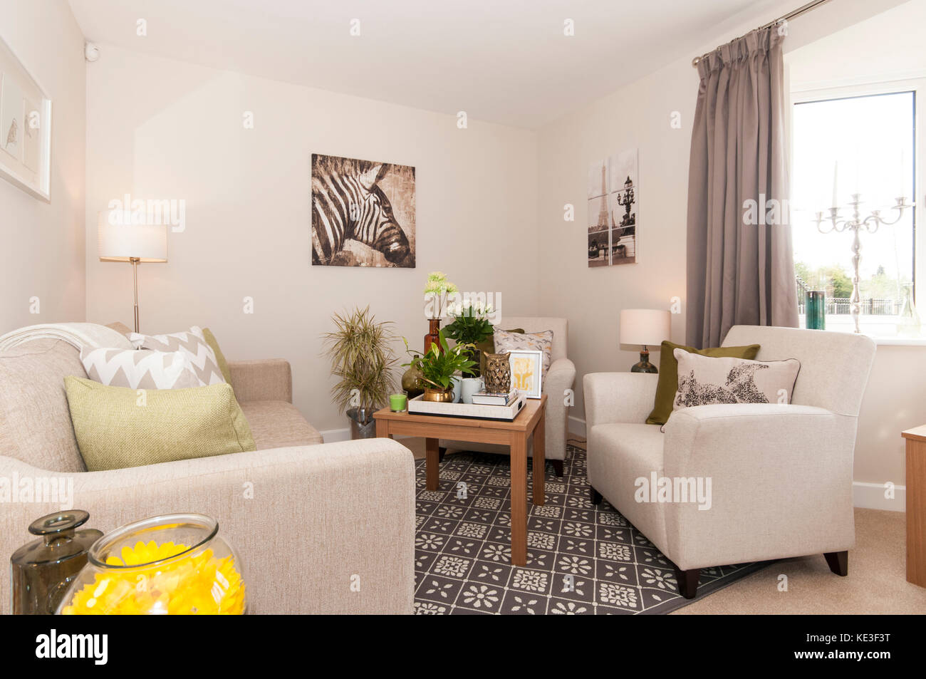 Nuovo spazio abitativo in nuova costruzione home Foto Stock