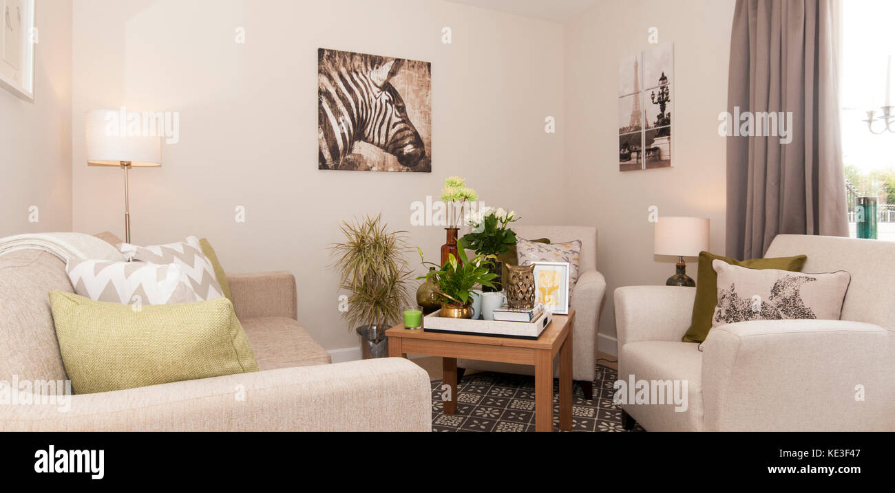 Nuovo spazio abitativo in nuova costruzione home Foto Stock