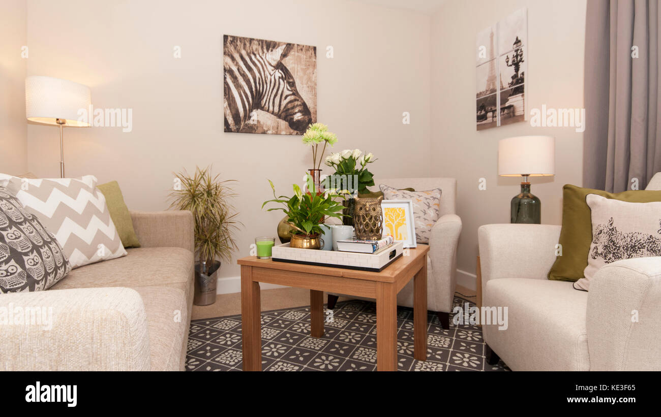 Nuovo spazio abitativo in nuova costruzione home Foto Stock