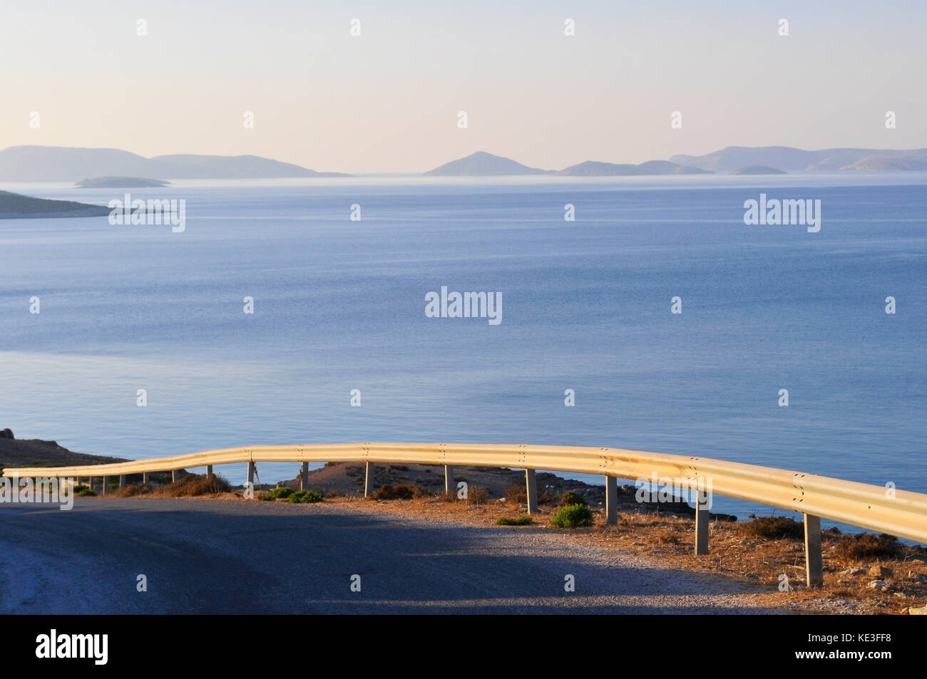 Guard Rail, lipsi island, Dodecaneso, Grecia Foto Stock Guard Rail, lipsi island, Dodecaneso, Grecia Foto Stock