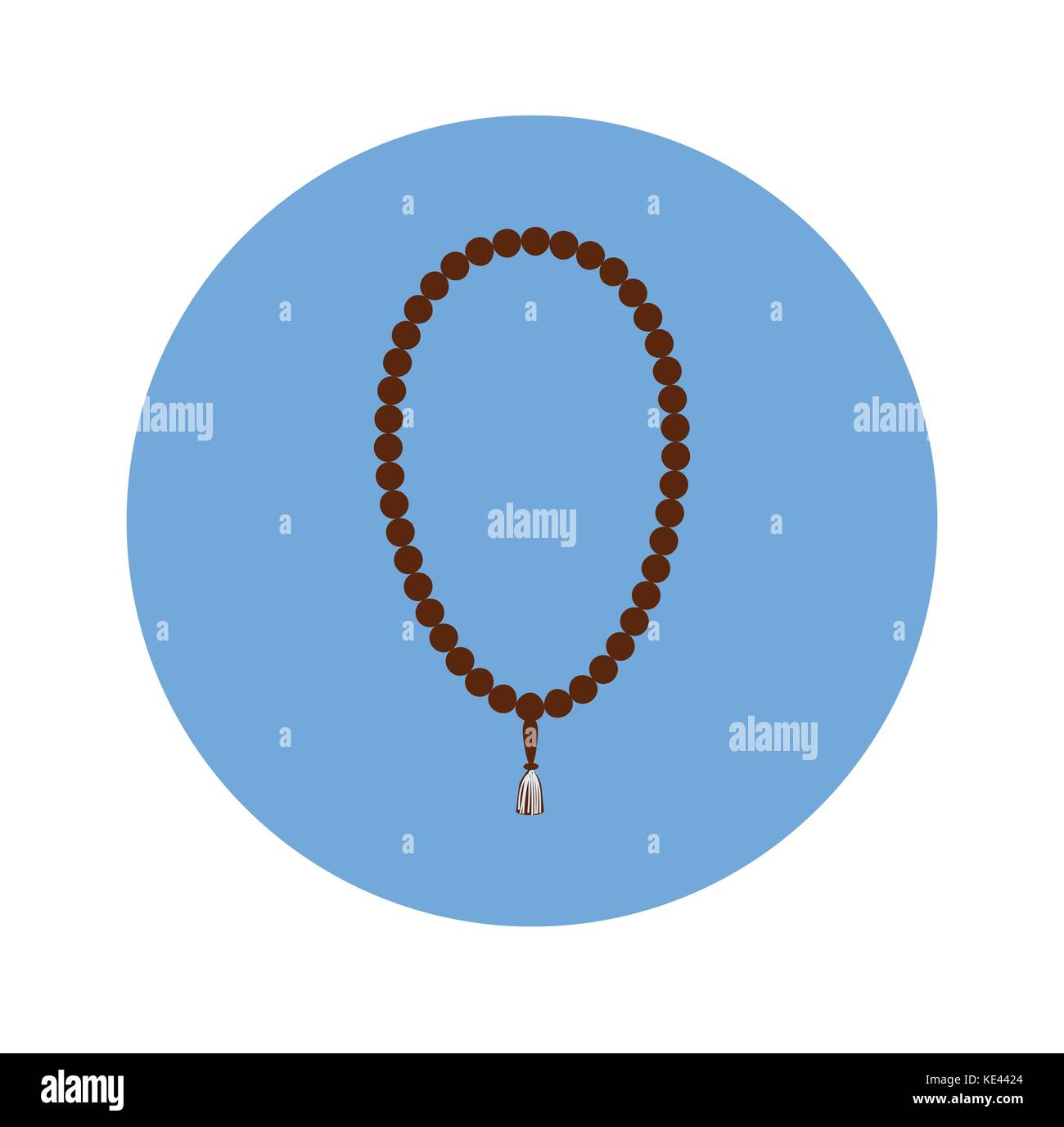 Piatto islamico icona icona perline isolati su sfondo bianco, per la religione piatto simboli icone concept-vector design piatto Illustrazione Vettoriale