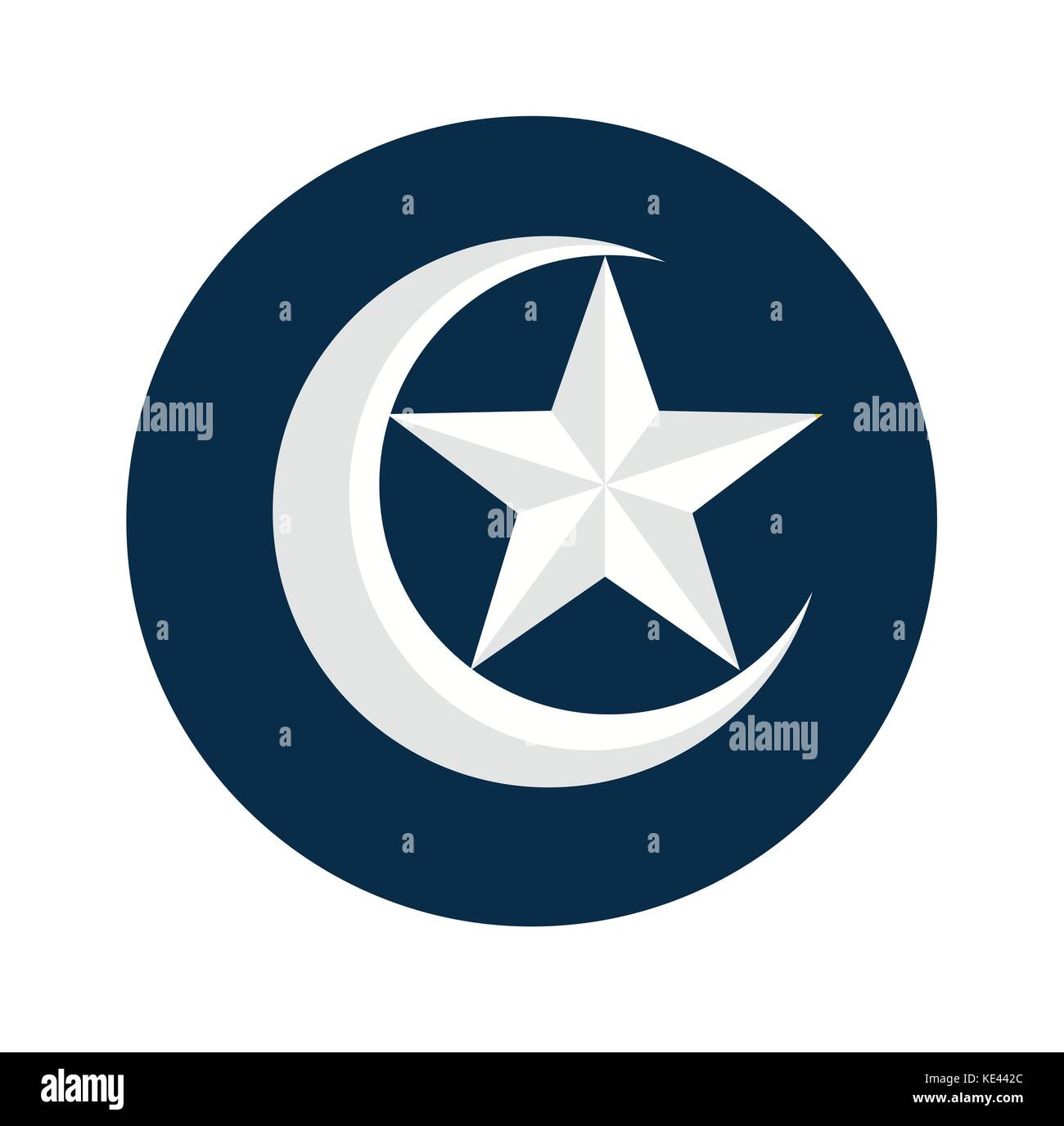 Islamico icona piana, crescent icona a forma di stella isolato su sfondo bianco, per la religione piatto simboli icone concept-vector design piatto Illustrazione Vettoriale