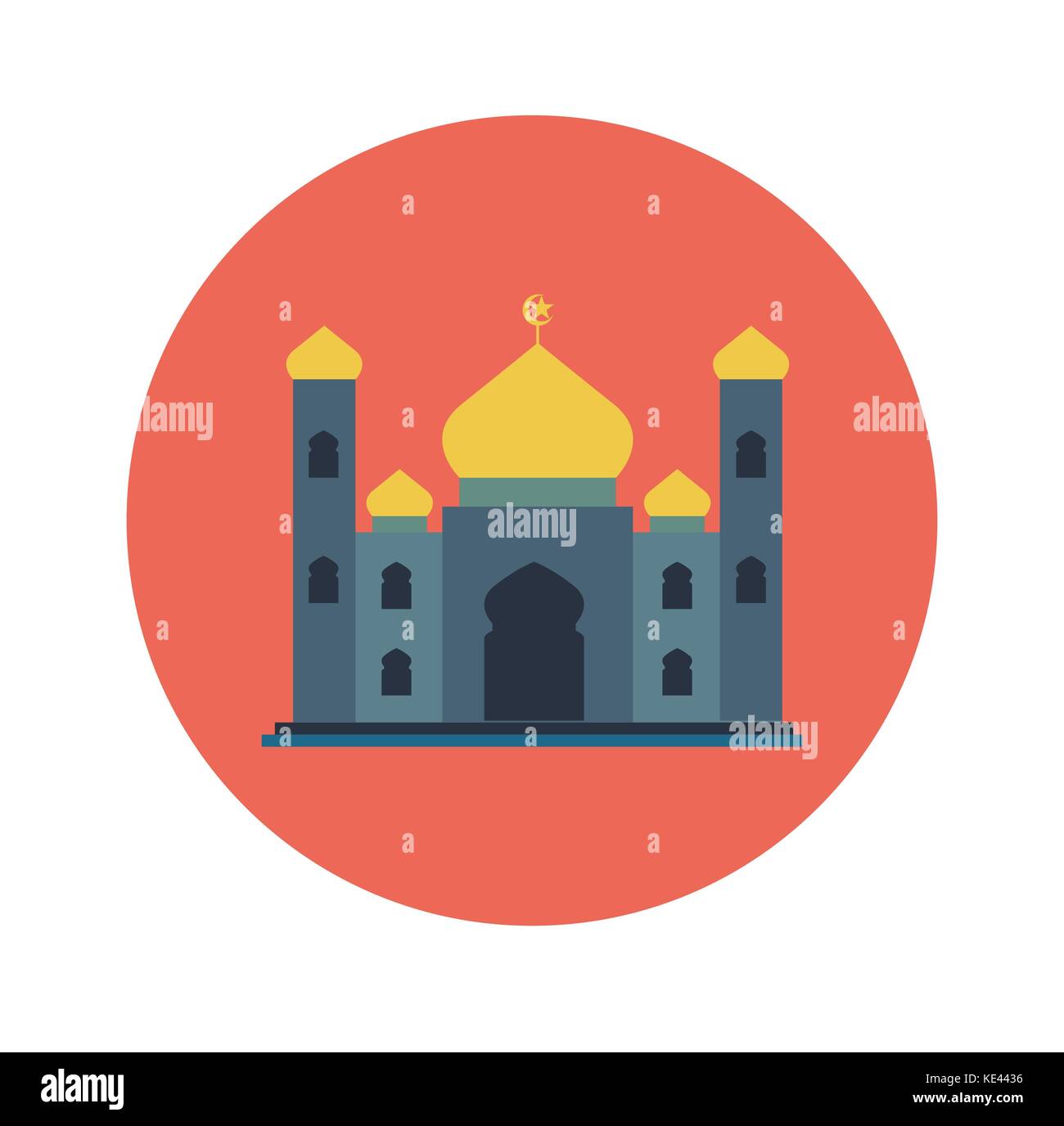Piatto islamico icona icona moschea isolati su sfondo bianco, per la religione piatto simboli icone concept-vector design piatto Illustrazione Vettoriale