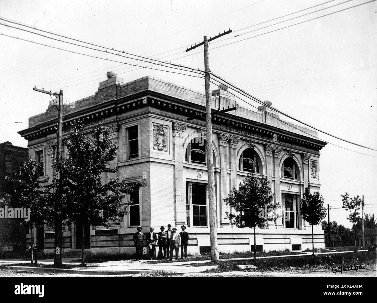 Il Trust Company di St. Louis County, angolo nord occidentale, centrale e Carondelet, Clayton, MO Foto Stock