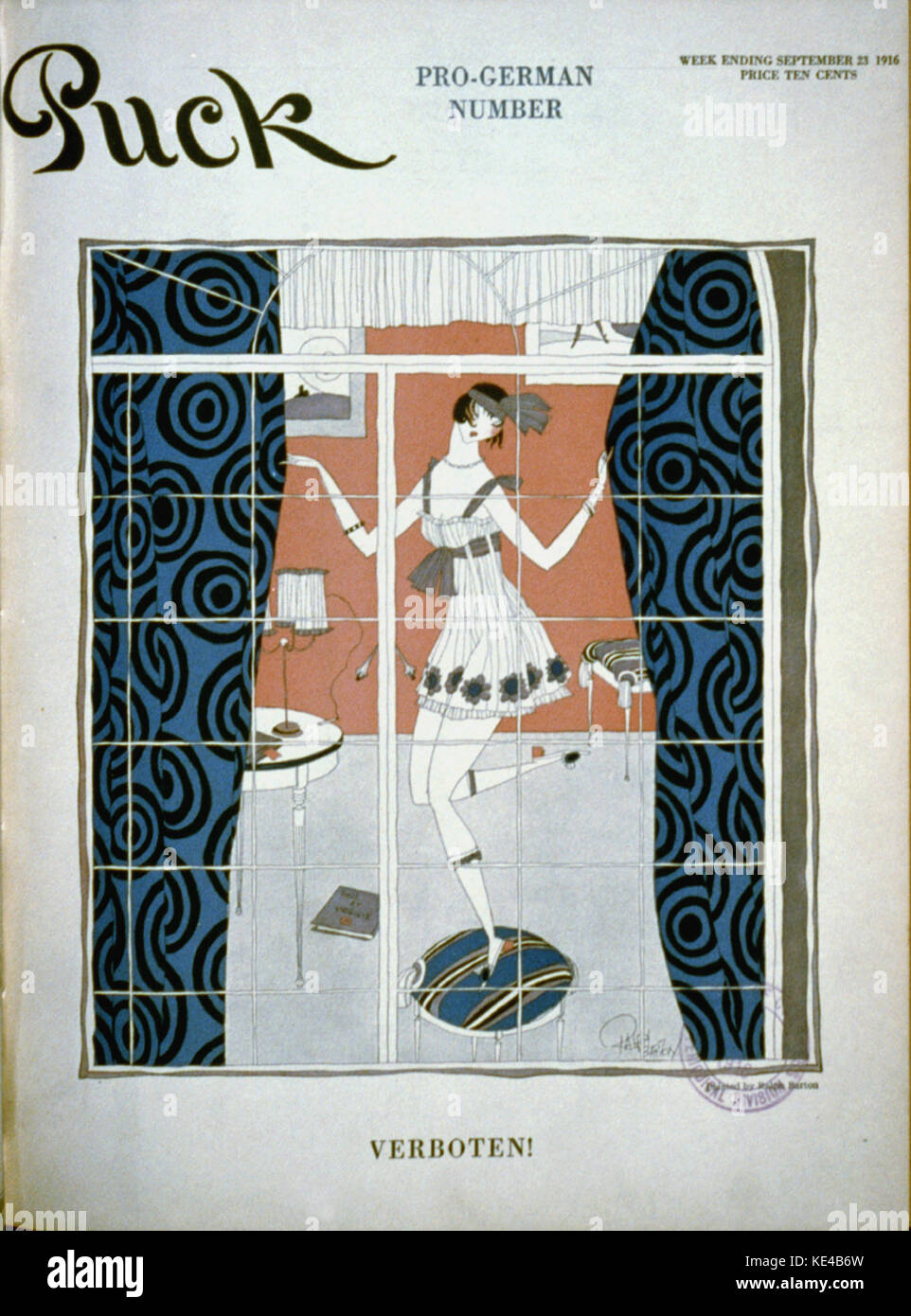 Verboten! Rivista di puck coprire 1916 Sep 23 cph.3b49315 Foto Stock