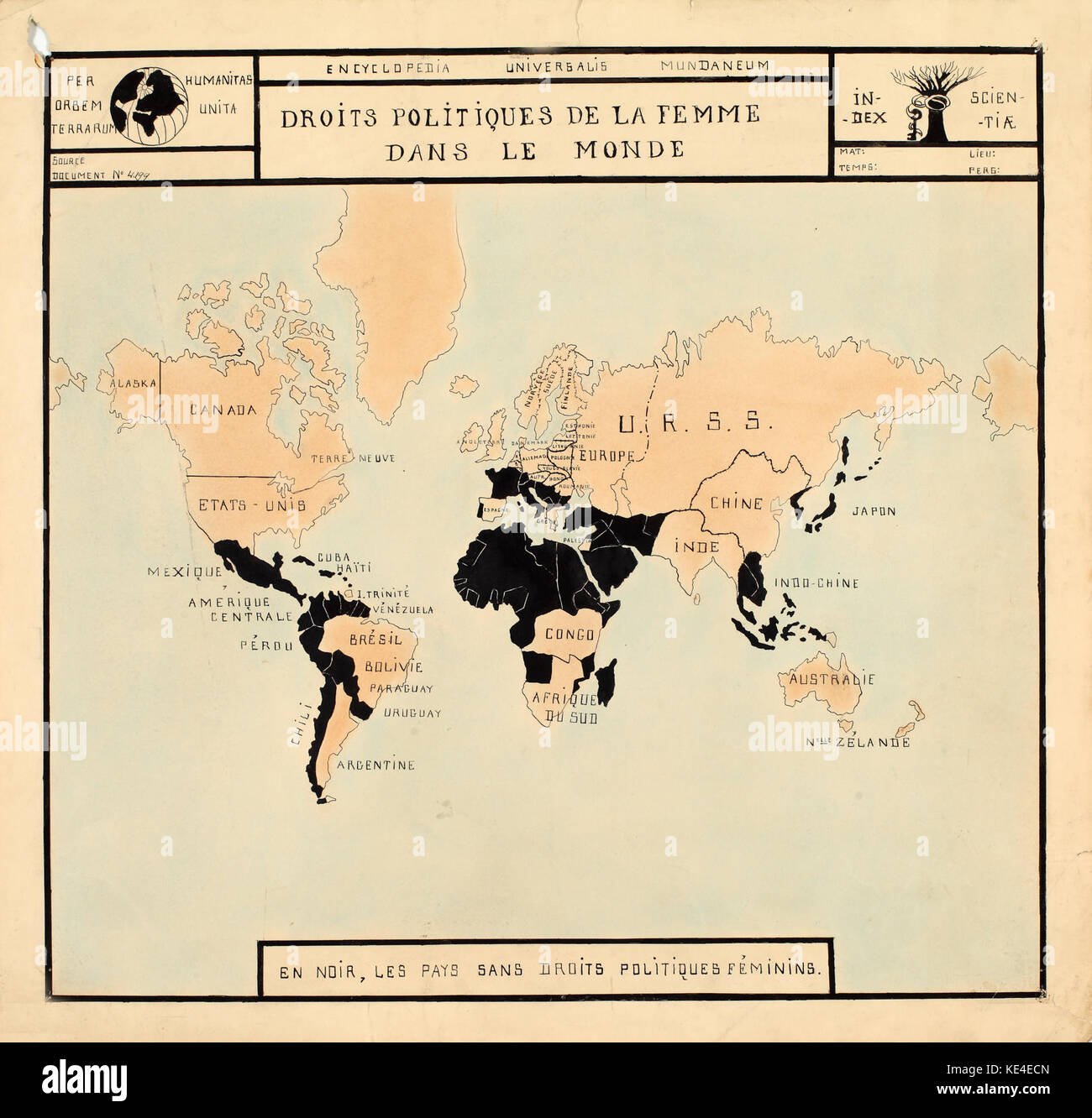 Questa immagine affronta i diritti politici delle donne in tutto il mondo, evidenziando l'evoluzione globale dell'uguaglianza di genere e del suffragio femminile in varie nazioni e culture. Foto Stock