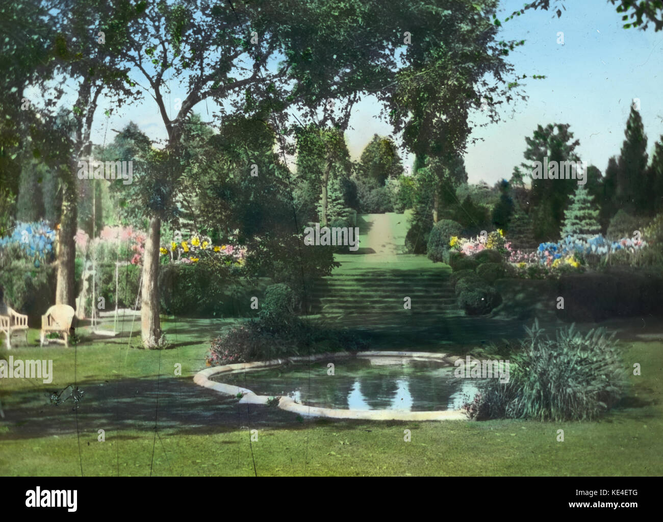 Sunken terrazzo giardino a Killenworth George Dupont Pratt casa Glen Cove New York 1918 Foto Stock