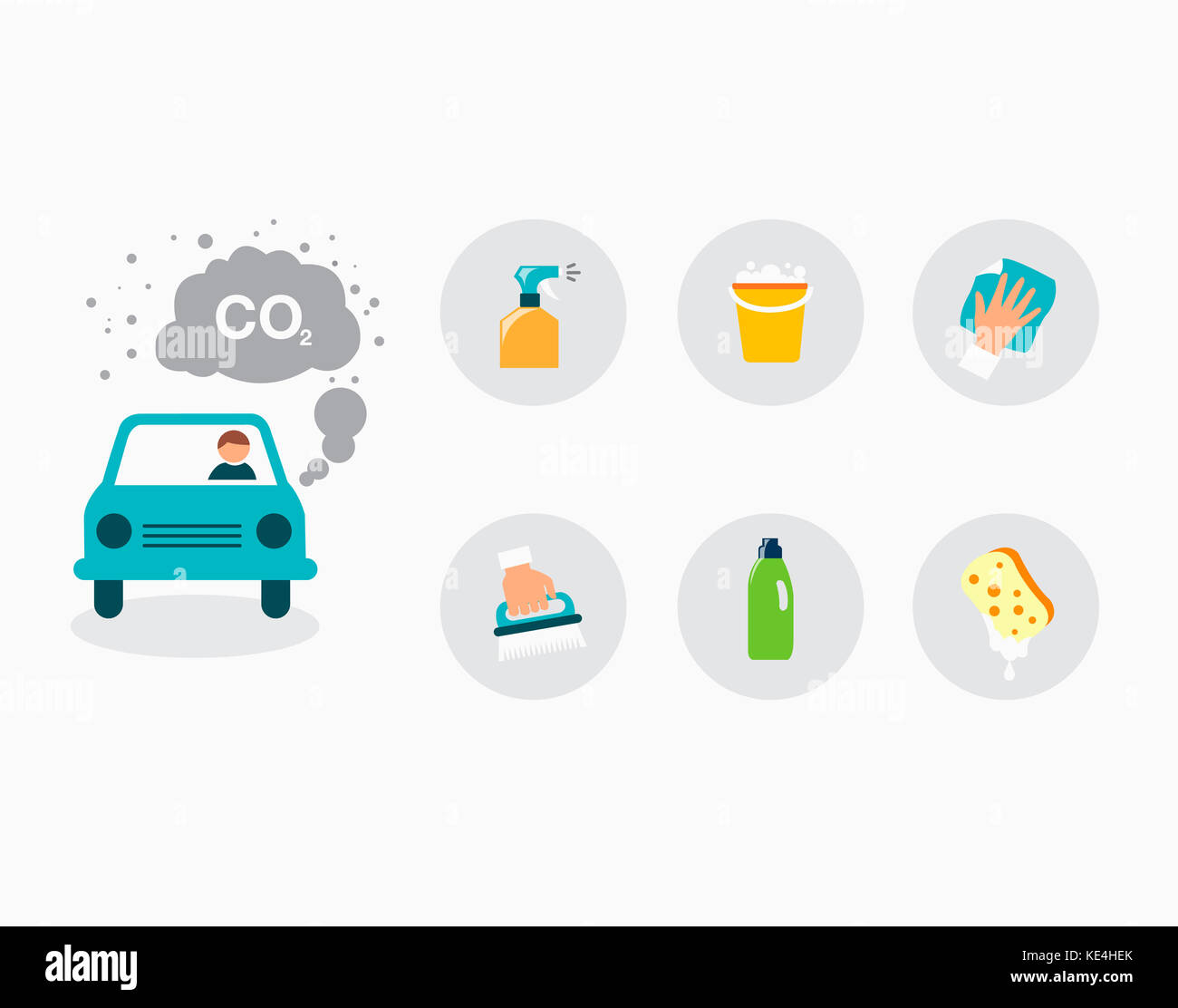 Le icone relative all'inquinamento atmosferico problema Foto Stock